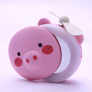 Portable 3 in 1 Cartoon LED Makeup Mirror Light with Fan (EF31)