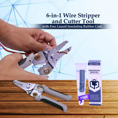 6-in-1 Wire Stripper And Cutter Tool With Free Liquid Insulating Coat  (HA19)