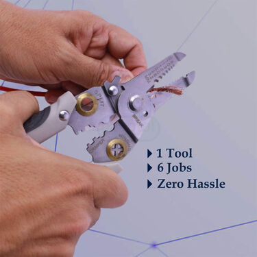 6-in-1 Wire Stripper And Cutter Tool With Free Liquid Insulating Coat  (HA19)