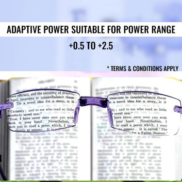 Rimless Folding Adaptive Power Mobile Protection Reading Glasses B1 G2 Free (3FORG10)