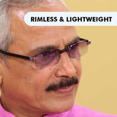 Rimless Folding Adaptive Power Mobile Protection Reading Glasses B1 G2 Free (3FORG10)