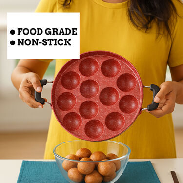 12 Cavity Nonstick Appam Patra With Lid (1AP10)