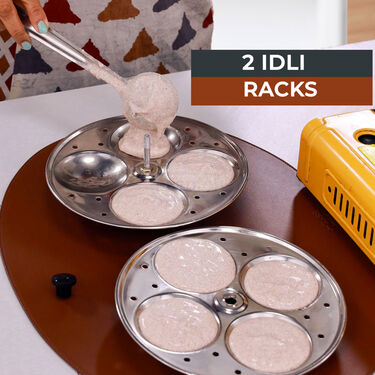 Copper Base Multi Kadai + Steel Lid + Idli Rack (1CMK2)