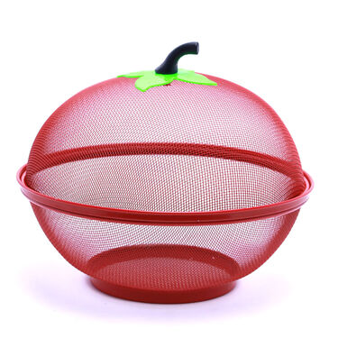 Apple Shape Fruit Basket With Net Cover (1FB1)