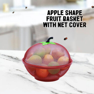 Apple Shape Fruit Basket With Net Cover (1FB1)