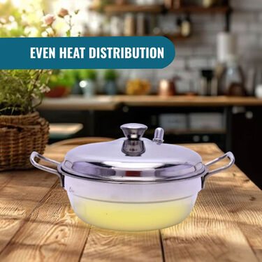 Stainless Steel Multipurpose Multi Kadai + Free 8 Cavity Idli Rack (1MK2)