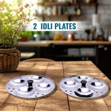 Stainless Steel Multipurpose Multi Kadai + Free 8 Cavity Idli Rack (1MK2)