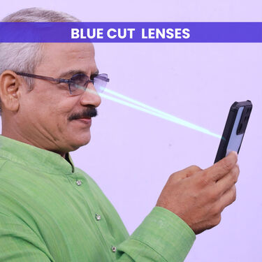 Rimless Colored Adaptive Power Reading Glasses B1 G1 (2CRG3)