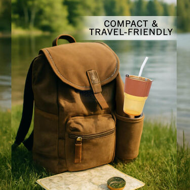 Leather Grip Coffee Tumbler With Glass Straw - Buy 1 Get 1 Free (2GCT1)