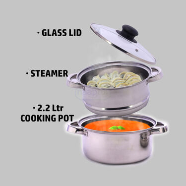 Stainless Steel Multi Cooking & Steaming Pot (2MCP2)