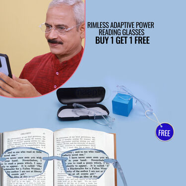 Rimless Adaptive Power Reading Glasses B1 G1 (2RG6)