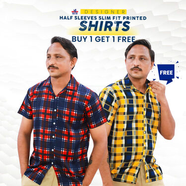 Designer Half Sleeves Slim Fit Printed Shirts (2PS4)