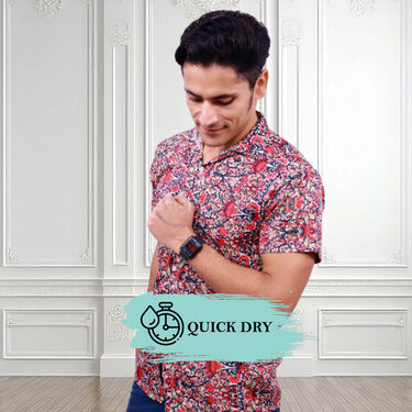 2 Half Sleeves Slim Fit Printed Shirts With Digital Watch Free (2PSW2)