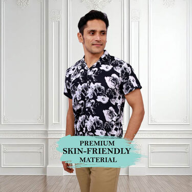 2 Half Sleeves Slim Fit Printed Shirts With Digital Watch Free (2PSW2)