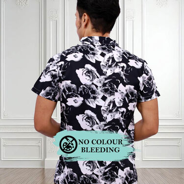 2 Half Sleeves Slim Fit Printed Shirts With Digital Watch Free (2PSW2)