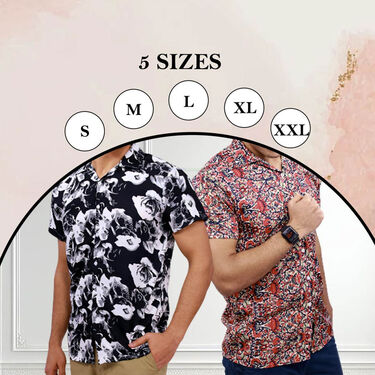 2 Half Sleeves Slim Fit Printed Shirts With Digital Watch Free (2PSW2)