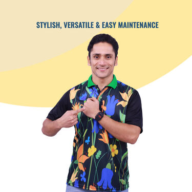 Pack of 2 Printed CollarT-shirts With Free Digital Watch (2PTW1)