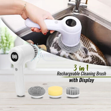 3 in 1 Cleaning Brush With Display