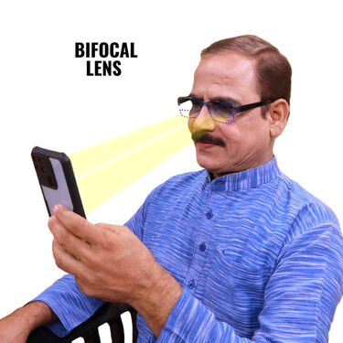 Bifocal Colored Adaptive Power Reading Glasses B1 G2 Free (3BCORG2)