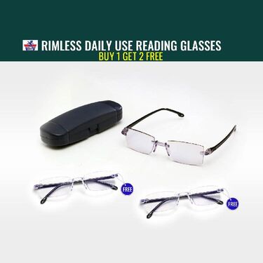 Rimless Daily Use Bifocal Reading Glasses - Buy 1 Get 2 FREE (3BRG16)