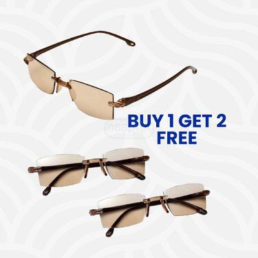 Rimless Bifocal Colored Daily Use Reading Glasses Buy 1 Get 2 (3BRG28)