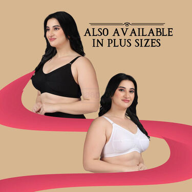 Pack Of 3 Full Coverage Daily Wear Bust Support Bra - Plus Size Only (3FCB1)