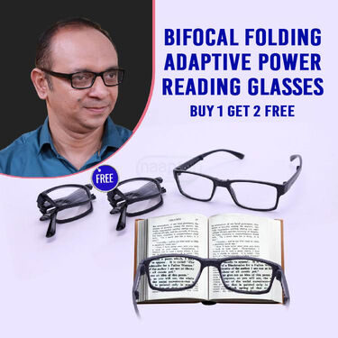 Bifocal Folding Adaptive Power Reading Glasses B1 G2 Free (3FORG30)