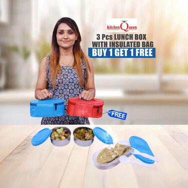 3pcs lunch Box With Insulated Bag - Buy 1 Get 1 Free (3ILB2)