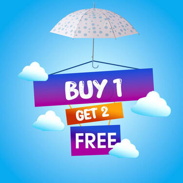 Buy 1 Get 2 Transparent Multi Colour Umbrellas (3U2)