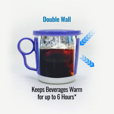 4 Pcs Double Wall Designer Cup With lid (4CL)