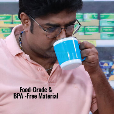 4 Pcs Double Wall Designer Cup With lid (4CL)