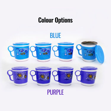 4 Pcs Double Wall Designer Cup With lid (4CL)