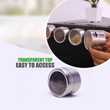4 Pcs Stainless Steel Magnetic Spice Containers (4MSC1)