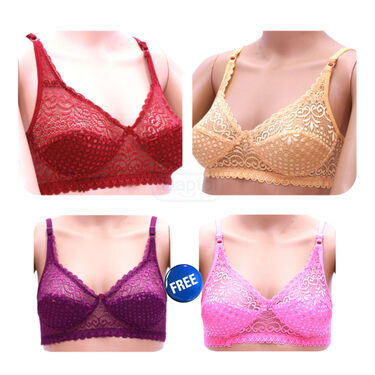 Designer Lacey Honeymoon Bra Buy 2 Get 2 Free (4PBR1)