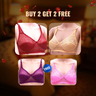 Designer Lacey Honeymoon Bra Buy 2 Get 2 Free (4PBR1)