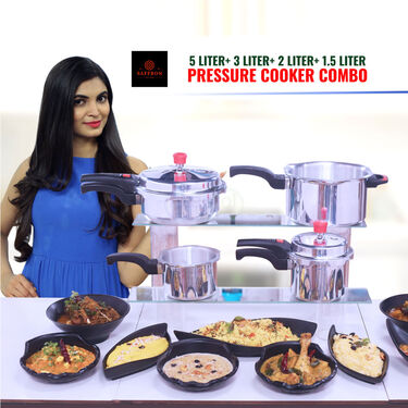 5 ltr + 3 ltr + 2 ltr + 1.5 ltr Pressure Cooker Combo (4PC3)