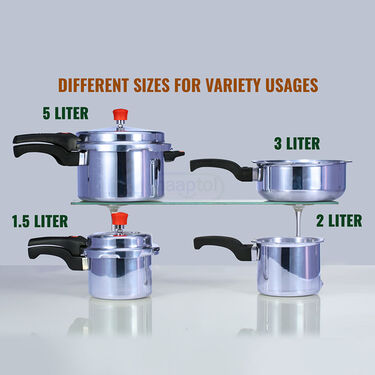 5 ltr + 3 ltr + 2 ltr + 1.5 ltr Pressure Cooker Combo (4PC3)