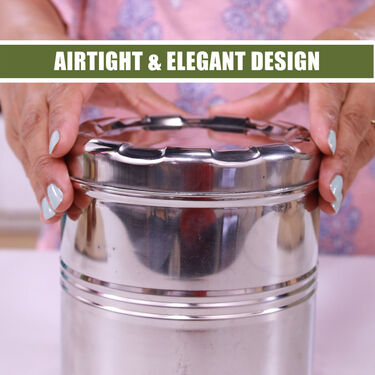 Set of 4 Stainless Steel Designer Airtight Storage Set (4SSS1)