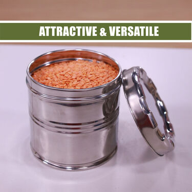 Set of 4 Stainless Steel Designer Airtight Storage Set (4SSS1)