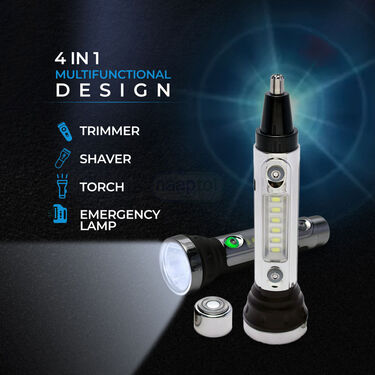 4 in 1 Rechargeable Trimmer, Shaver, Torch And Emergency Light (4TS)