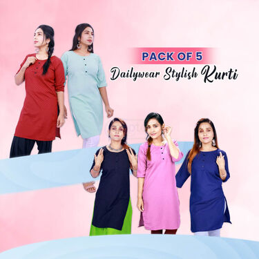 Pack of 5 Dailywear Stylish kurti (5KWS)