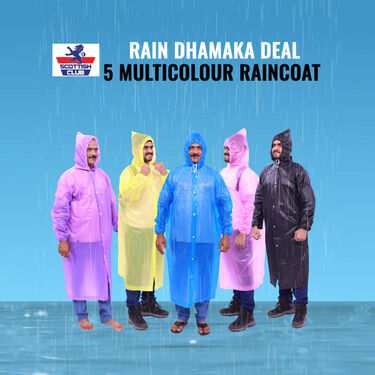Rain Dhamak Deal 5 Multicolor Raincoat (5MCR1)