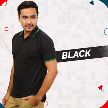 Pack Of 5 Collar T-Shirts With Pocket With 1 Watch + Aluminum Wallet + Sunglass (5PTW4)