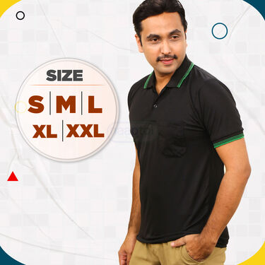 Pack Of 5 Collar T-Shirts With Pocket With 1 Watch + Aluminum Wallet + Sunglass (5PTW4)