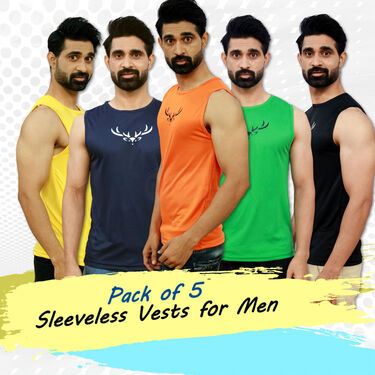 Pack Of 5 Sleeveless Vests For Men (5SL6)