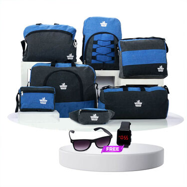 Scottish Club Set of 7 Family Travel Bags With Free Digital Watch And Stylish Sunglasses Pick Any 1 (7DB1C2)
