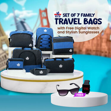 Scottish Club Set of 7 Family Travel Bags With Free Digital Watch And Stylish Sunglasses Pick Any 1 (7DB1C2)