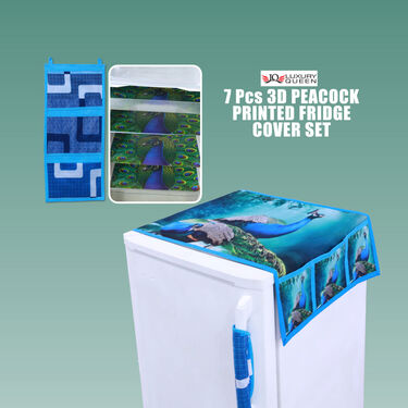 7pcs 3d Peacock Printed Fridge Cover (7F12)
