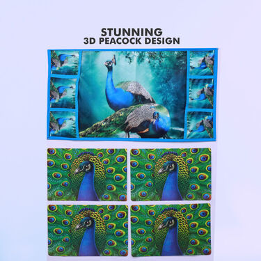 7pcs 3d Peacock Printed Fridge Cover (7F12)