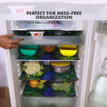 7pcs 3d Peacock Printed Fridge Cover (7F12)